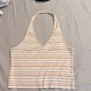 american eagle stripped halter crop top